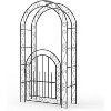 8 Ft Garden Arch Arbor Trellis, Metal Outdoor Steel Arbor with Stakes for Lawn, Party, Wide Sturdy Durable Garden Arch for Climbing Plants - 2 of 4