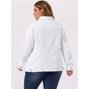 Agnes Orinda Women's Plus Size Button Front Chest Pockets Washed Casual Jean Jackets - 4 of 4