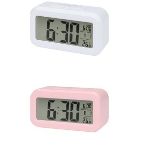 REGALWOVEN 2 Pcs Plastic Battery Powered Digital Temperature Alarm Clock 5.5 x 2.8 x 1.8 Inches - 1 of 4