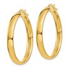 Black Bow Jewelry 4mm x 28mm Polished 14k Yellow Gold Round Hoop Earrings - 2 of 4