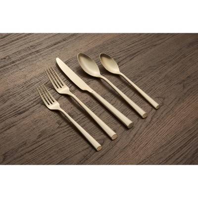 Gilda Champagne Satin Gold 20-Piece Stainless Steel Flatware Set