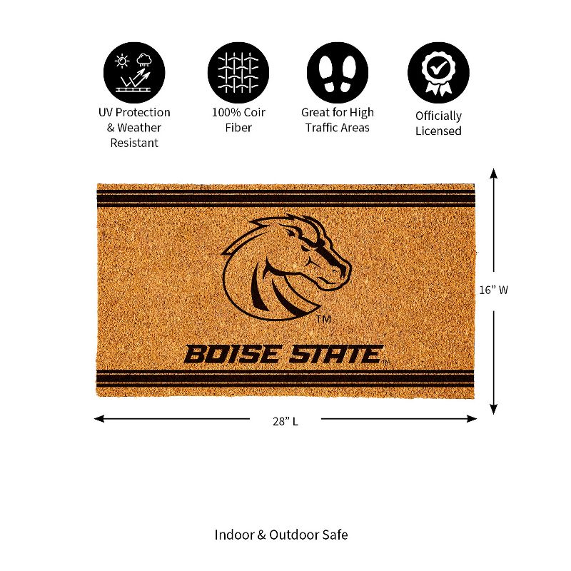 Evergreen Boise State University Logo Turf Mat, Brown- 28 x 16 Inches Indoor Outdoor Doormat, 3 of 8