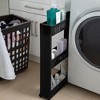 Evideco French Home Goods Multi-Purpose Slim Rolling Cart - 3-Tier Utility Organizer for Bathroom, Kitchen & Dorm - Available in White, Grey, Black - 3 of 4