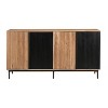 Treasure Trove Accents 4 Door Credenza Easton Natural/Black: Iron Surface, Acacia Frame, Divided Storage Cabinet - 2 of 4