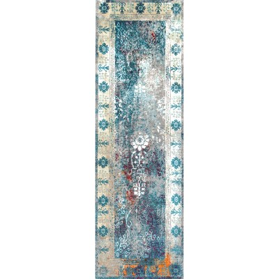 2'6"x8' Runner Vintage Dotty Area Rug Blue - nuLOOM