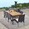 Costway 9 PCS Patio Rattan Dining Set with Acacia Wood Table, Cushions, 1.9" Umbrella Hole - 4 of 4