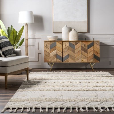 Chandy Ivory Hand-Tufted Round Wool Area Rug