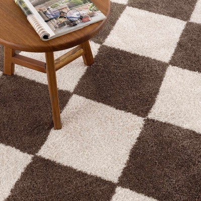 Hauteloom Arilla Brown Washable Diamond Area Rug