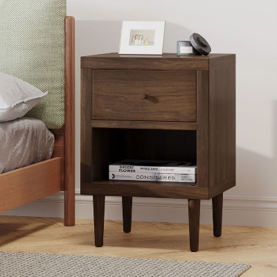 NicBex 1-Drawer Nightstand Wooden Beside Table with Storage Cabinet End Table for Bedroom, Living Room, Study