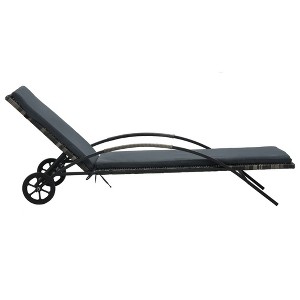 vidaXL Sun Lounger Anthracite PE rattan 78.7 in long and 25.6 in wide - 1 of 4