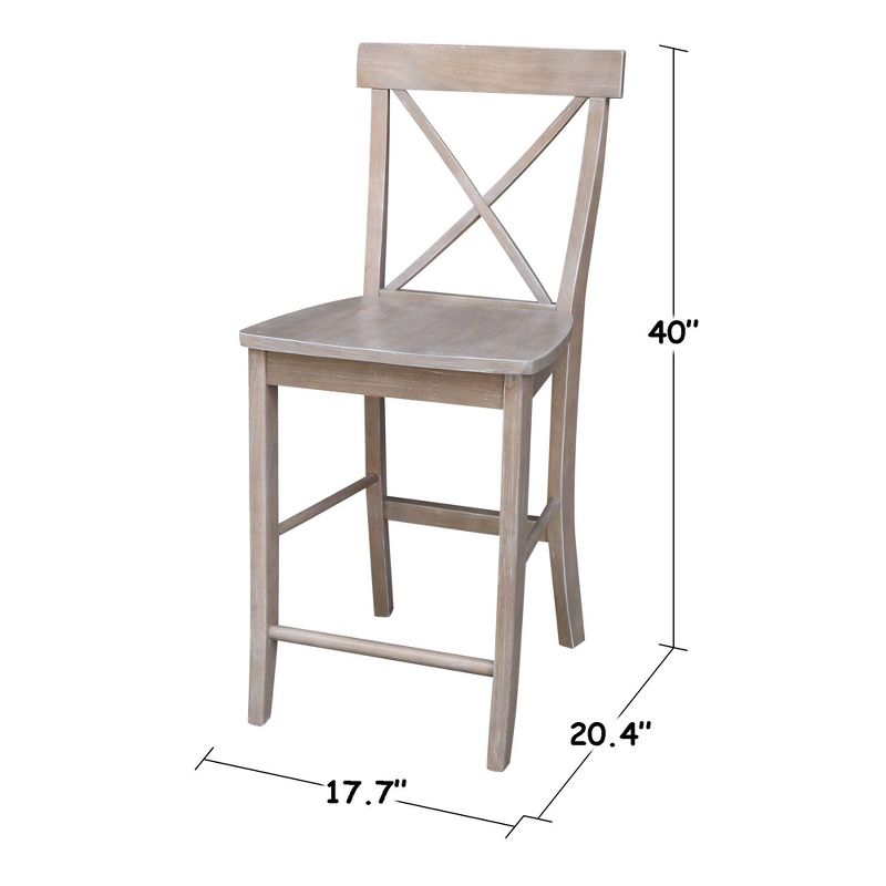 X Back Stool Washed Gray/Taupe - International Concepts, 6 of 11