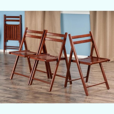 Winsome Robin 4-Pc Folding Chair Set Walnut