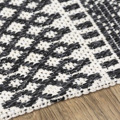 Planada Black and Cream Flatwoven Cotton 5' x 7' Area Rug