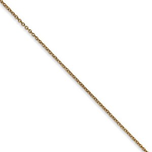 Black Bow Jewelry 0.9mm, 14k Yellow Gold, Cable Chain Necklace - 1 of 4