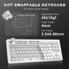 MaseiKar YZ87 Gasket Mechanical Keyboard,TKL Wireless Hot Swappable with 5-Layer Padding, BT5.0/2.4G/USB-C NKRO RGB Backlit(White Line, Milk Switch) - 4 of 4