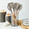 Juvale 7-Piece Silicone and Bamboo Wood Kitchen Utensil Set with Holder, Ladle, Slotted Turner, Slotted Spoon, Serving Spoon, and Pasta Server - 2 of 4
