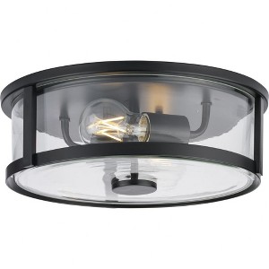 Progress Lighting Gilliam 2-Light Flush Mount, Matte Black, Curved Glass - 1 of 1