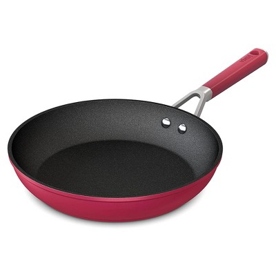Ninja Foodi NeverStick Vivid Oven Safe All Range Non Stick 10.25" Fry Pan with Cool Touch Silicone Handle, Crimson Red