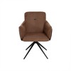 CAVINAS 270°Swivel Accent Chair with Metal Base,Makeup Arm Chair with Thickened Cushion,Accent Chairs for Living Room,Bedroom,Beige,Set of 2 - 4 of 4