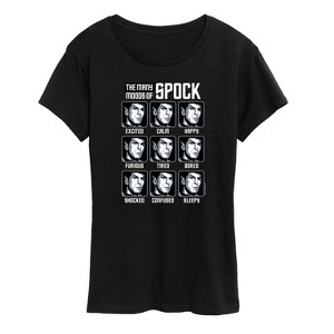 Women's - Star Trek - Spock Moods Short Sleeve Graphic T-Shirt - 1 of 4