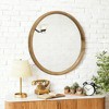Spassway 24" Walnut Wood Round Mirror Circle Wall Mirror Farmhouse Bathroom Vanity Mirror for Living Room Bedroom Entryway Modern Decoration - 3 of 4