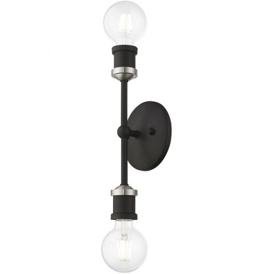 Black and Brushed Nickel 2-Light ADA Vanity Sconce