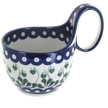 Blue Rose Polish Pottery 845 Ceramika Artystyczna Soup Mug