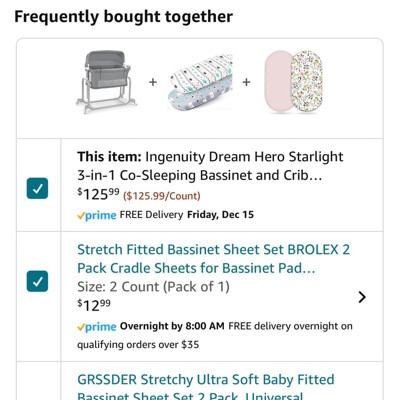 Ingenuity bassinet sheet store size