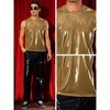 INSPIRE CHIC Men's Sleeveless Crew Neck Disco Metallic Shiny Tank Tops - 4 of 4