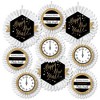 Big Dot of Happiness New Year's Eve - Gold - Hanging New Years Eve Party Tissue Decoration Kit - Paper Fans - Set of 9 - 2 of 4