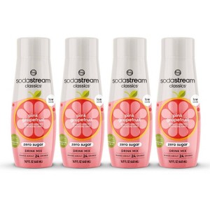 SodaStream Pink Grapefruit Zero Drink Mix 14.9 fl oz/4pk: Soda Streamer Flavor Syrup, Liquid Concentrate, Still, 440g - 1 of 4