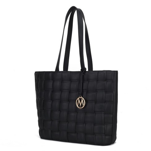 MKF Collection Rowan Woven Vegan Leather Women’s Tote Bag by Mia K - Black - image 1 of 4