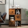 Costway 6-Cube Bookcase Storage Organizer with 3 Open Cubes 3 Drawers for Home Office White/Brown - 2 of 4