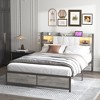 NicBex Queen/King Size Bed Frame with Storage Headboard,2 Drawers and Power Outlet for Adults/Boys/Girls - 2 of 4