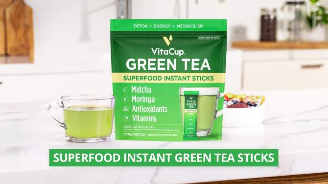 VitaCup Green Tea Instant Sticks - 24ct, 2 of 8, play video