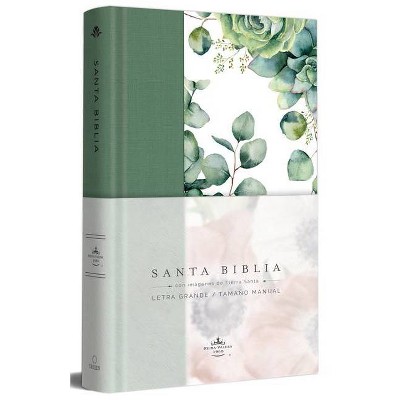 Biblia Rvr 1960 Letra Grande Tapa Dura Y Tela Verde Con Flores Tamaño Manual / Spanish Bible Rvr 1960 Handy Size Large Print Hardcover Cloth with