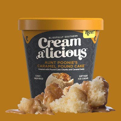 Creamalicious Aunt Poonies Caramel Pound Cake Ice Cream - 16oz