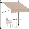 Manual Retractable Awning 118" w x 118" h,Side Bar 47-59in Patio Awning Retractable Outdoor Sunshade Shelter Height Adjustable - 2 of 4