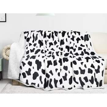 Catalonia Cow Print Fleece Blanket, Super Soft Plush Throw Blanket for Couch or Bed, Comfy Fluffy Winter Gift for Cow Lovers, 60x80 Inches