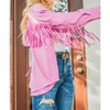 Women's Fringe Back Button Down Shacket - And The Why - 3 of 4