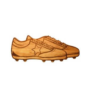 Slickblue Golf Shoes Design Pine Wood Board – 18" x 7.5" for Sports-Themed Entertaining - 1 of 4