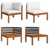 vidaXL 8 Piece Lounge Set - Solid Acacia Wood with Cream Cushions - Weather Resistant, Easy Clean - Ideal for Garden, Patio and Living Room - 4 of 4