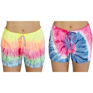 Just Love Women’s Pajama Shorts – Soft Cotton Lounge Sleep Shorts with Drawstring Waist (Tie Dye Group 6, Medium) - 1 of 1