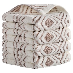 REGALWOVEN Geometric Pattern Cotton Absorbent Soft Hand Towels for Hand Drying and Face Washing 13" x 29" - 1 of 4