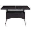 vidaXL Patio Dining Table, Black Poly Rattan and Glass - 3 of 4