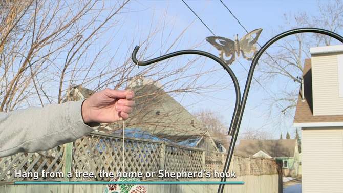 Sunnydaze Outdoor Garden Patio Round Glass with Mosaic Design Hanging Fly-Through Bird Feeder - 6", 2 of 12, play video