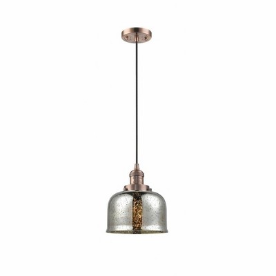 Bell - 1 Light Cord Hung Mini Pendant In Industrial Style-10 Inches Tall and 8 Inches Wide