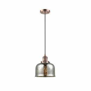 Bell - 1 Light Cord Hung Mini Pendant In Industrial Style-10 Inches Tall and 8 Inches Wide - 1 of 1