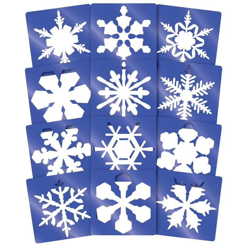 Roylco Super Snowflake Stencil, 8 Inches Diameter, Set of 12 Stencils, 1 of 5