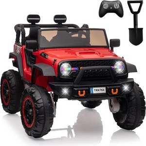 24V 2-Seater Kids Ride On Car, 4WD Electric Truck w/ Remote, 4×45W Motors, LED Lights, Music & 7Ah Battery - 1 of 4